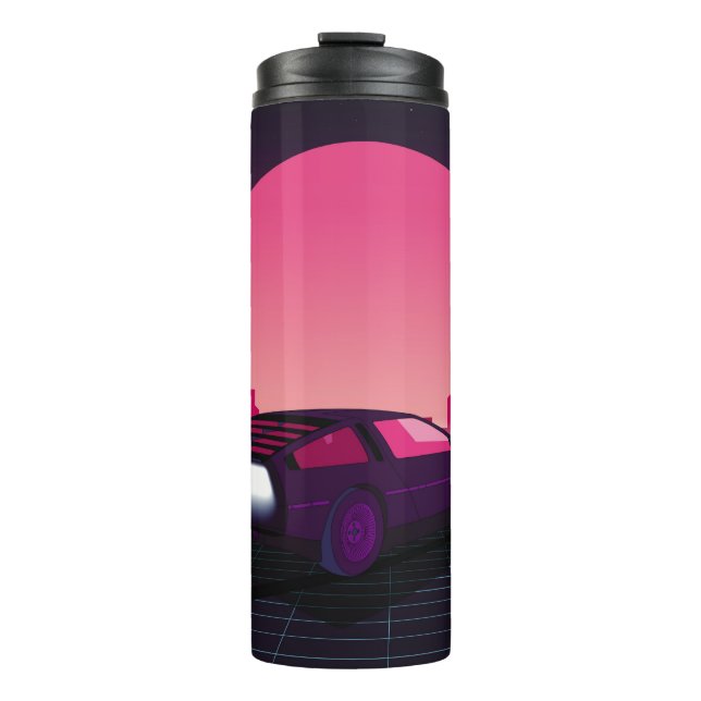 Termo Retro future. 80s style sci-fi background with sup (Anverso)