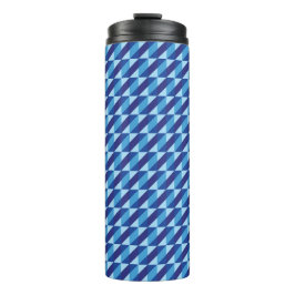Termo Retro Genial Azul Geométrico Triángulo Abstracto