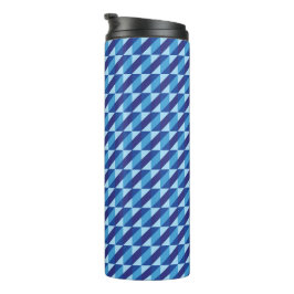 Termo Retro Genial Azul Geométrico Triángulo Abstracto
