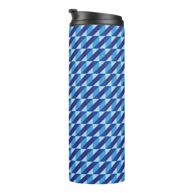 Termo Retro Genial Azul Geométrico Triángulo Abstracto (Rotado hacia la derecha)