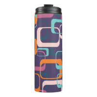 Retro Geométrico Medio Siglo Formas Art Púrpura