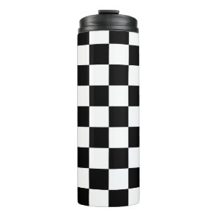 Termo Retro geométrico negro y blanco