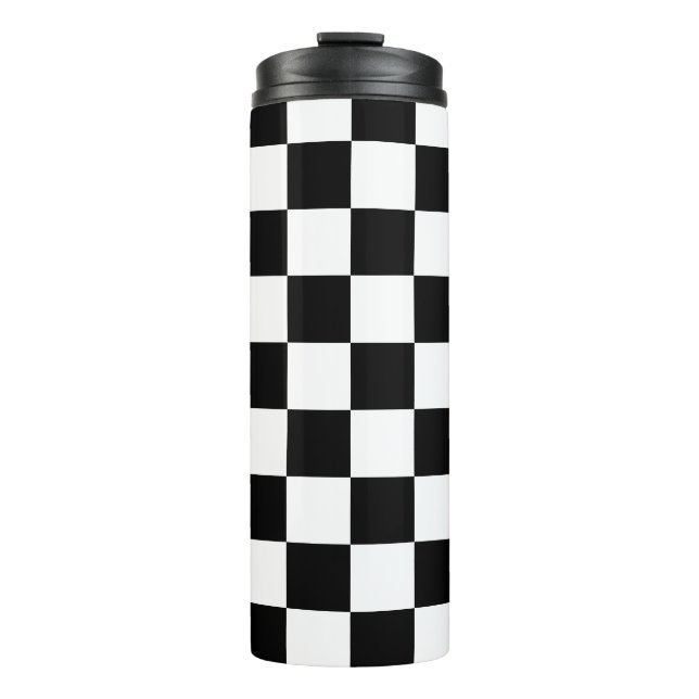 Termo Retro geométrico negro y blanco (Anverso)