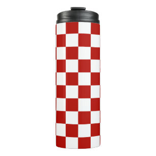 Termo Retro geométrico rojo cuadrado