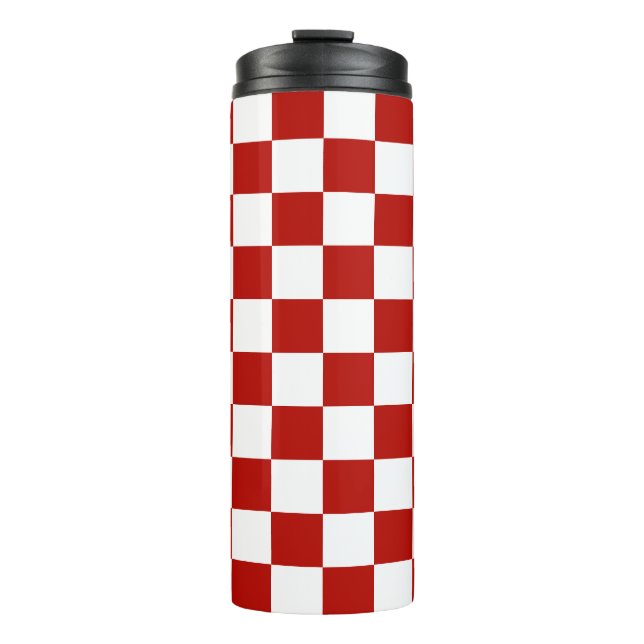 Termo Retro geométrico rojo cuadrado (Anverso)