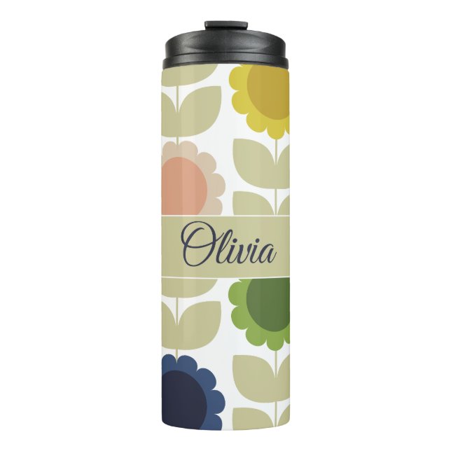 Termo Retro Groovy Summer Flowers Stems (Anverso)