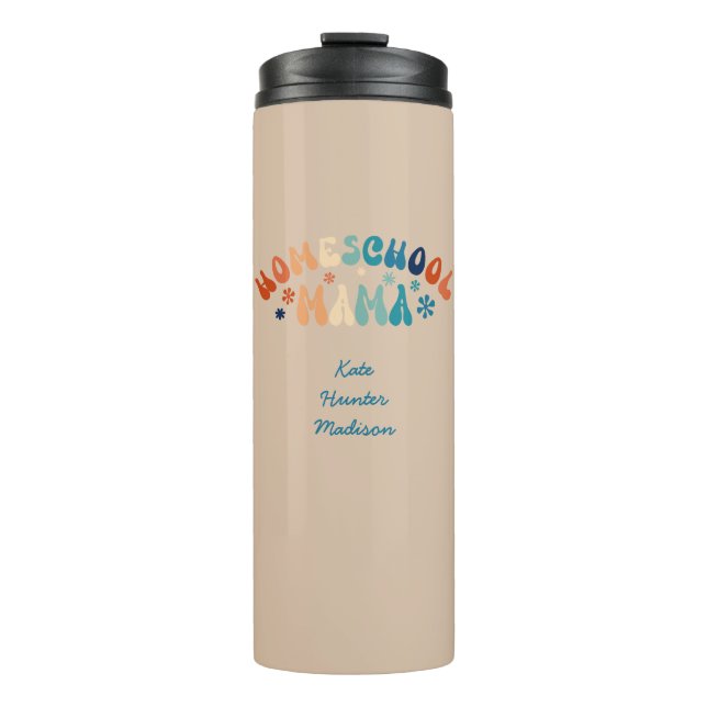 Termo Retro Homeschool Mamá Personalizada (Anverso)