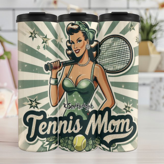 Termo Retro Pin Up Tennis Mom Art (Subido por el creador)