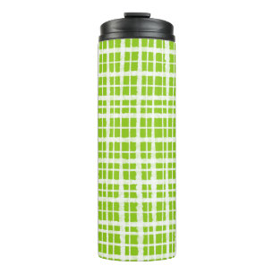 Termo Retro Pintado Gingham Plaid Pattern Lime Green