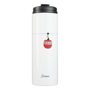 Termo Retro Red Ski Gondola Lift Personalizado
