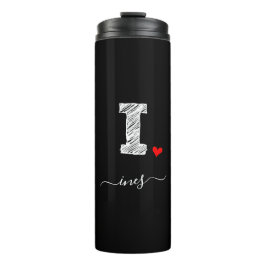 Termo Retro Sketch Monograma Letra I, Tumbler térmico