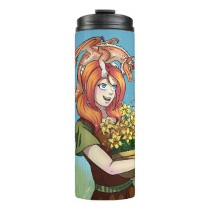 Termo Reuniendo flores con un dragón