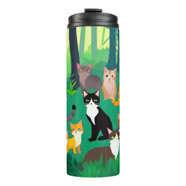 Termo Reunión de gatos en un oscuro bosque (Anverso)