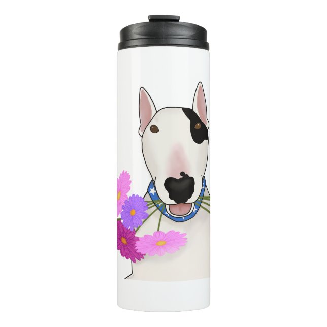 Termo Rex The TV Terrier Rex con flores Tumbler (Anverso)