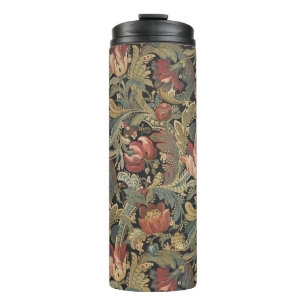 Termo Rica Tapicería de Brocado Floral Antiguo Victorian