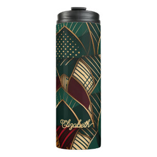 Termo Rico Burgundy Verde Turquesa Dorado Étnico African