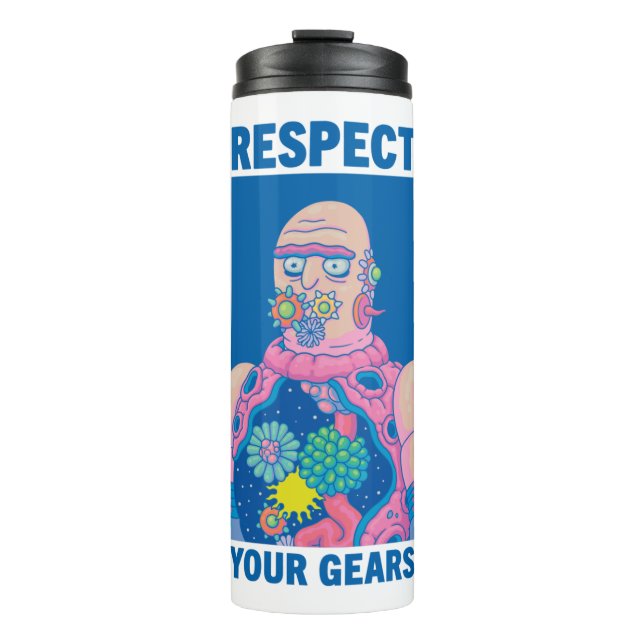 Termo RIQUEZA Y MORTY™| Respete sus engranajes (Anverso)