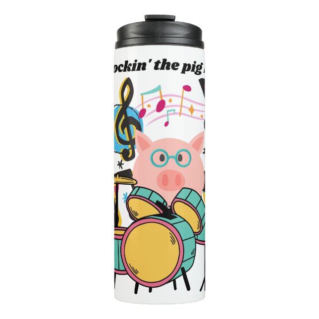 Termo Rockear la vida del cerdo (Anverso)