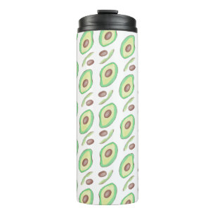 Termo Rodajas de huesos de aguacate Patrón dibujado a ma