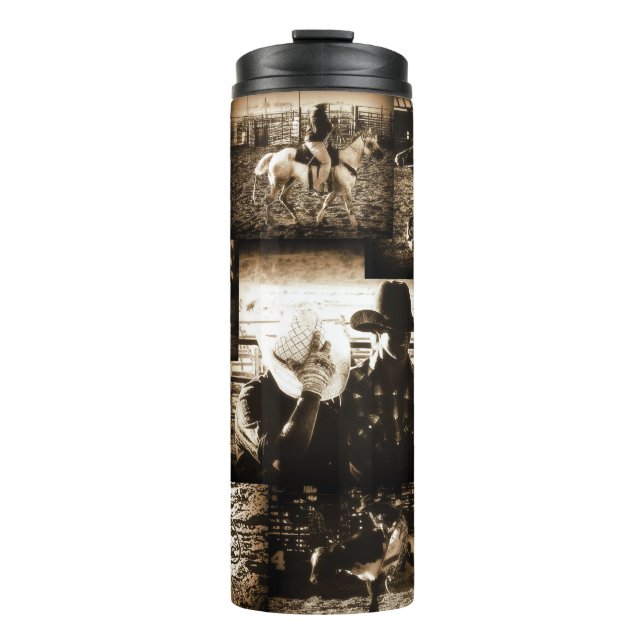 Termo Rodeo Cowboy Rústico País Tema Occidental (Anverso)