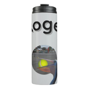 Termo Roger Nombre Con Pelícano Atrapando Pelota,