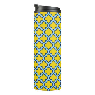 Termo Rojo azul amarillo y bebé, Entramado, Quatrefoil