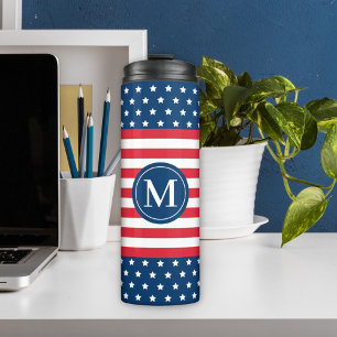 Termo Rojo Blanco Azul Americano Personalizado con Inici