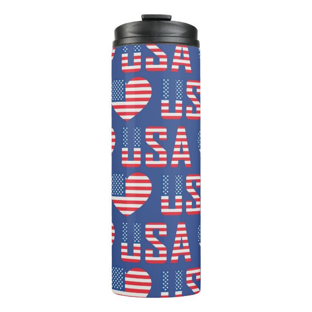 TERMO ROJO BLANCO AZUL PATRIÓTICO DE LAS ESTRELLAS DE EE (Anverso)