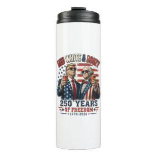 Termo Rojo Blanco Borracho Trump George Washington 250