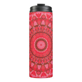 Termo Rojo Mandala Boho Patrón Cálido Diseño Acogedor
