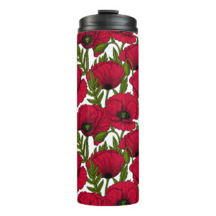Termo Rojo Poppy Garden 2 Thermal Tumbler