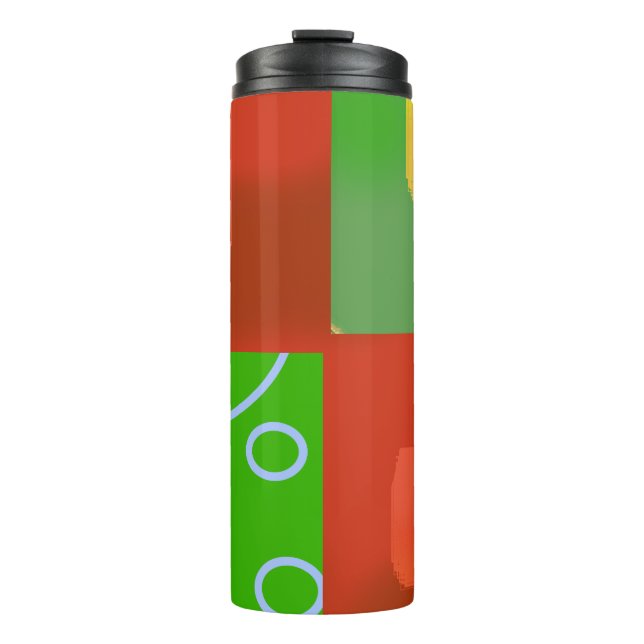 Termo Rojo Verde Geométrico de Navidad  (Anverso)