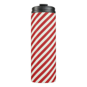 Termo Rojo y crema beige blanco raya Navidad vacaciones 