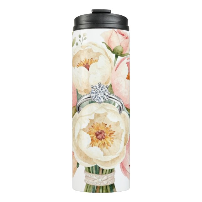 Termo Romantic Peony Bouquet with Diamond Ring (Anverso)