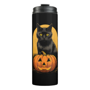Termo Ropa Halloween De Calabaza De Gato Negro Para Homb