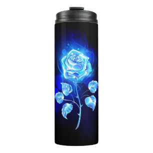 Termo Rosa azul en llamas