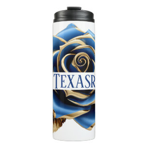 Termo rosa azul y dorada