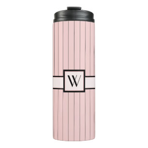 Termo Rosa con Tumblador térmico Pinstripes Negro