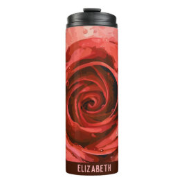 Termo Rosa de jardín Personalizado negro