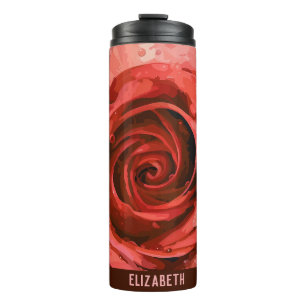 Termo Rosa de jardín Personalizado negro