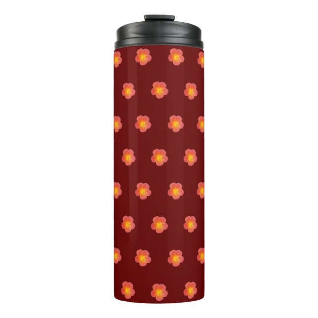 Termo Rosa de los Moss Rojos Flores sin problemas (Anverso)