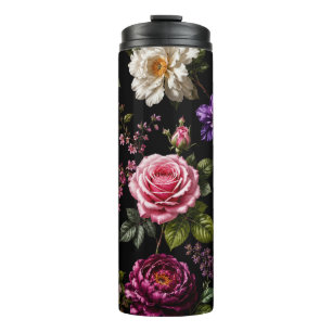 Termo Rosa de terciopelo negro 