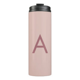 Termo Rosa Dorado Polvo Monograma moderno Letra inicial