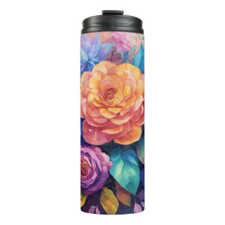 Termo Rosa floral Diseño Termal Tumbler
