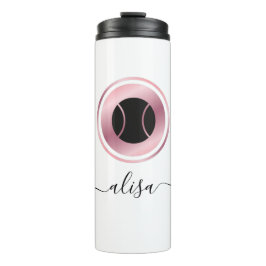 Termo Rosa Gold Black Tennis Ball Coach Elegante Jugador