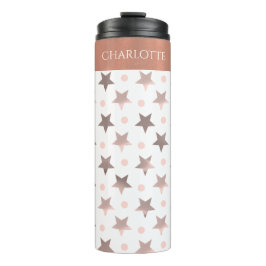 Termo Rosa Oro Estrellas Personalizado Tumbler térmico