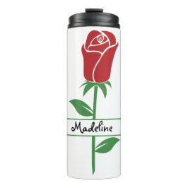 Termo Rosa Roja Personalizada