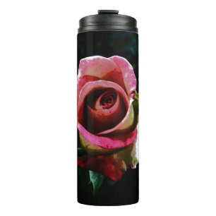 Termo Rosa roja pintada al óleo