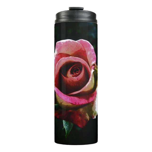 Termo Rosa roja pintada al óleo (Anverso)