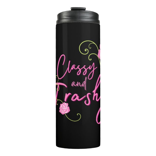 Termo Rosa rosa rosa elegante y trashánico (Anverso)